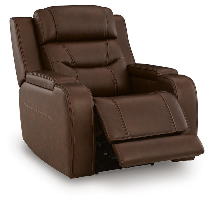 Knightington Power Recliner with Audio Seating - Dark Brown (3)