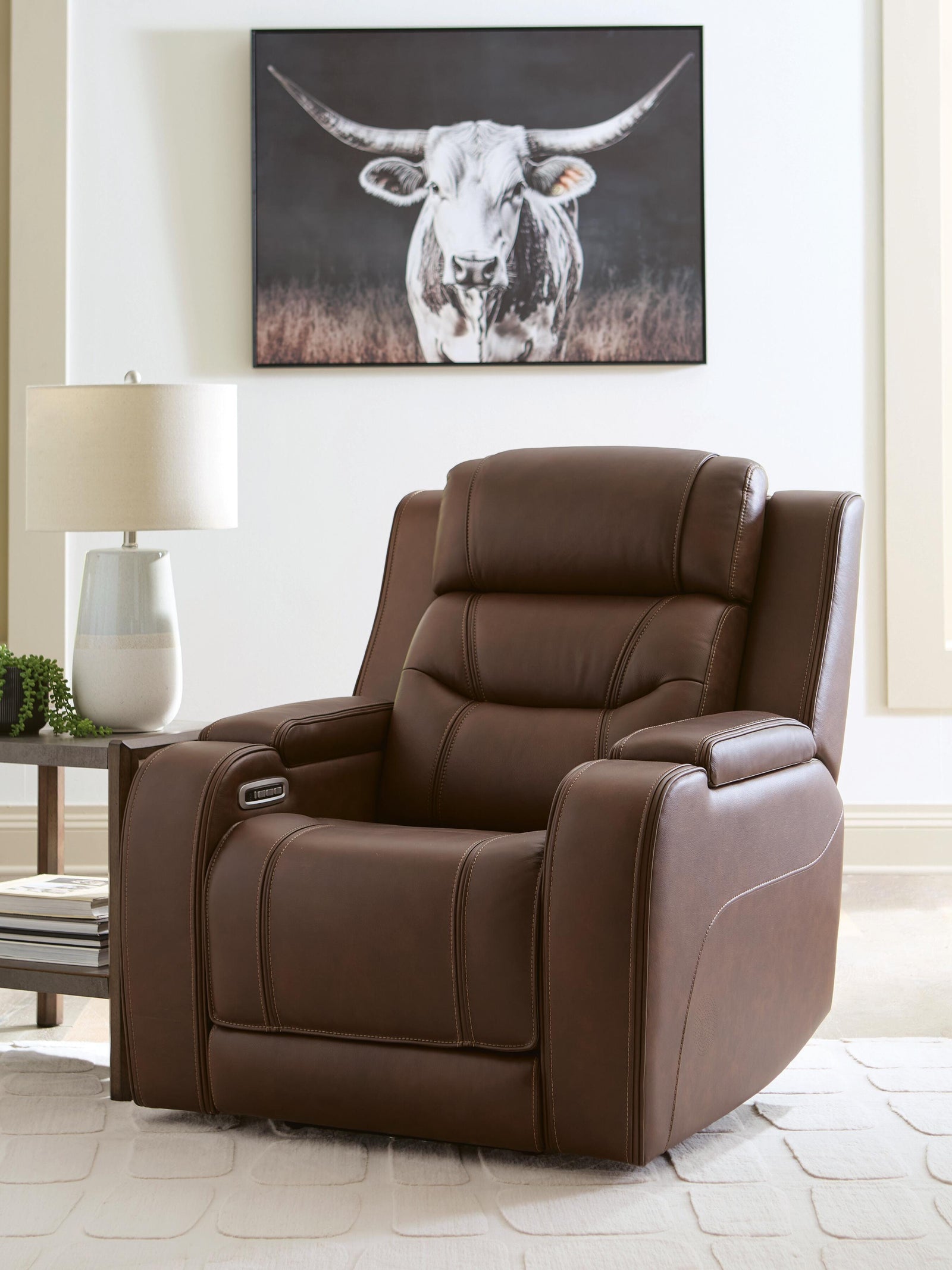 Knightington Power Recliner with Audio Seating - Dark Brown (2)