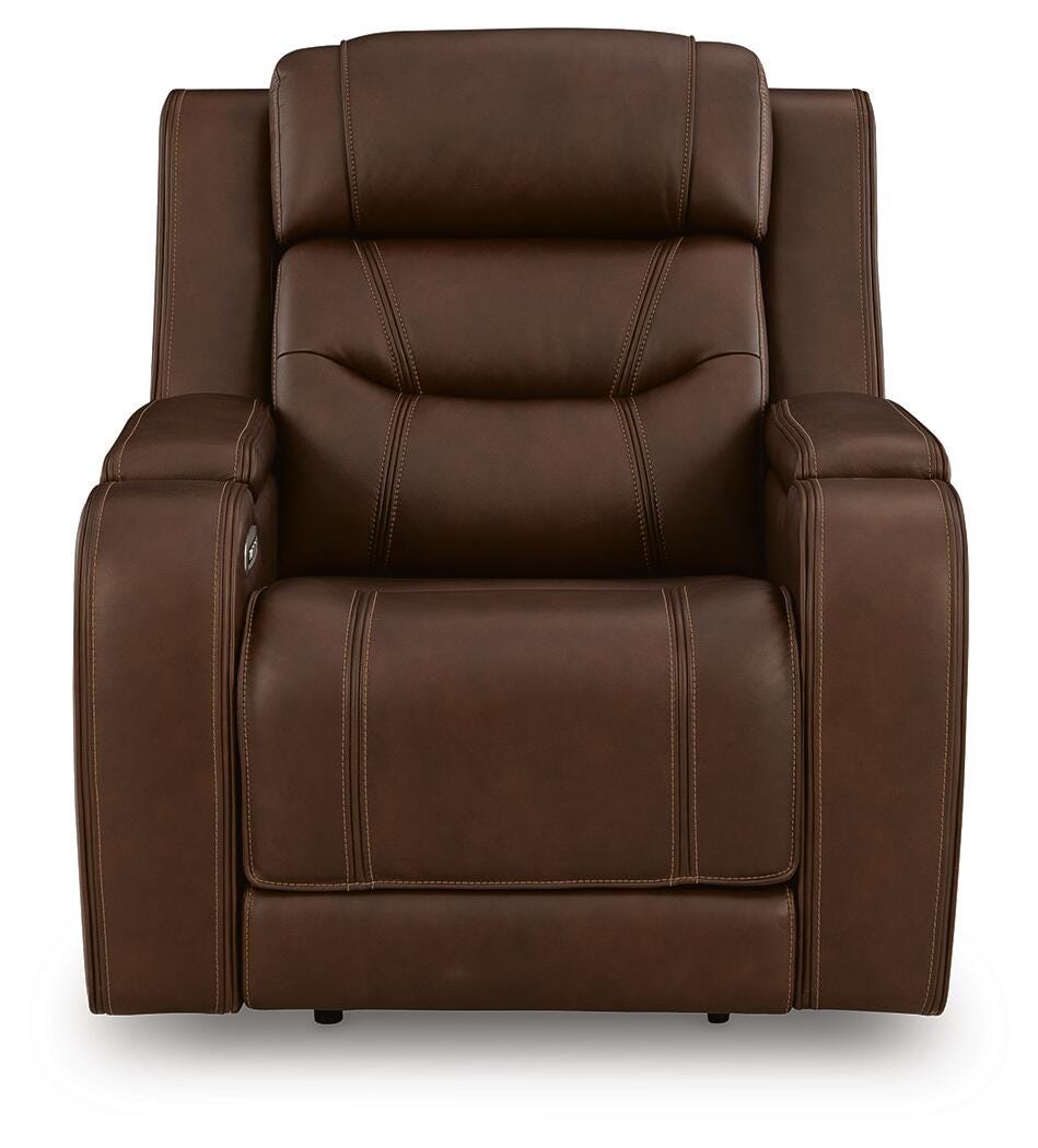 Knightington Power Recliner with Audio Seating - Dark Brown (4)