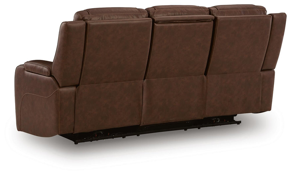 Knightington Power Reclining Sofa with Audio Seating - Dark Brown (6)