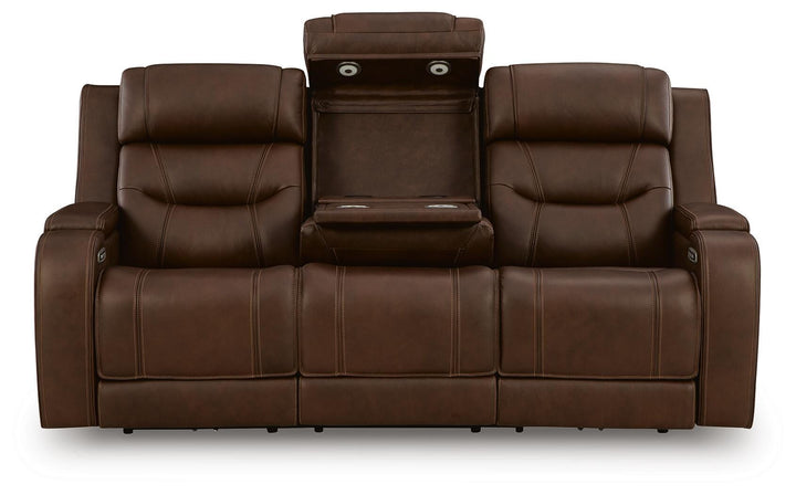Knightington Power Reclining Sofa with Audio Seating - Dark Brown (5)