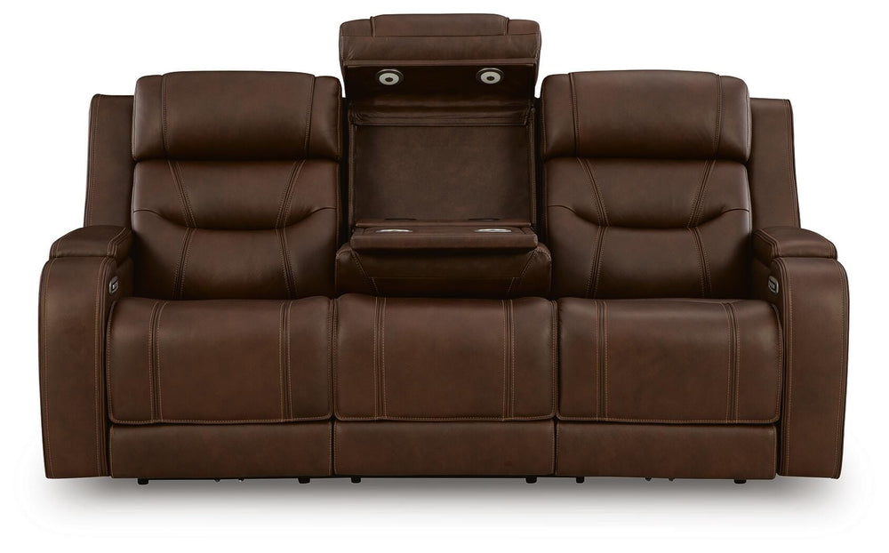 Knightington Power Reclining Sofa with Audio Seating - Dark Brown (5)