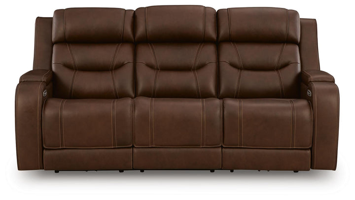 Knightington Power Reclining Sofa with Audio Seating - Dark Brown (4)