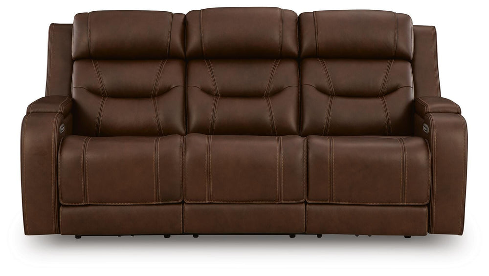 Knightington Power Reclining Sofa with Audio Seating - Dark Brown (4)