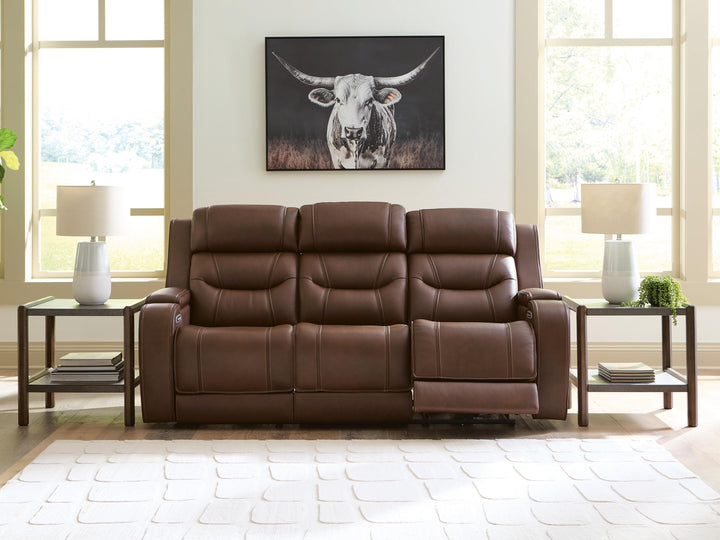 Knightington Power Reclining Sofa with Audio Seating - Dark Brown (8)