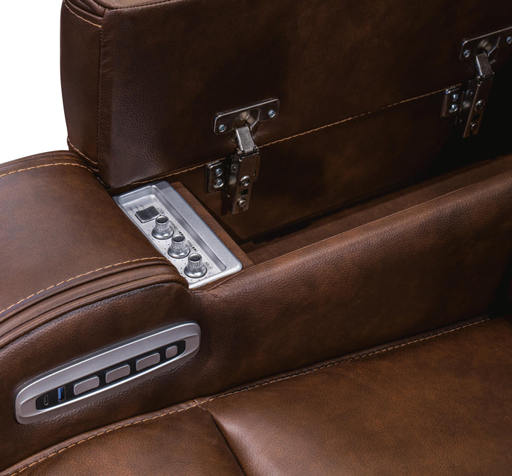 Knightington Power Recliner with Audio Seating - Dark Brown (9)