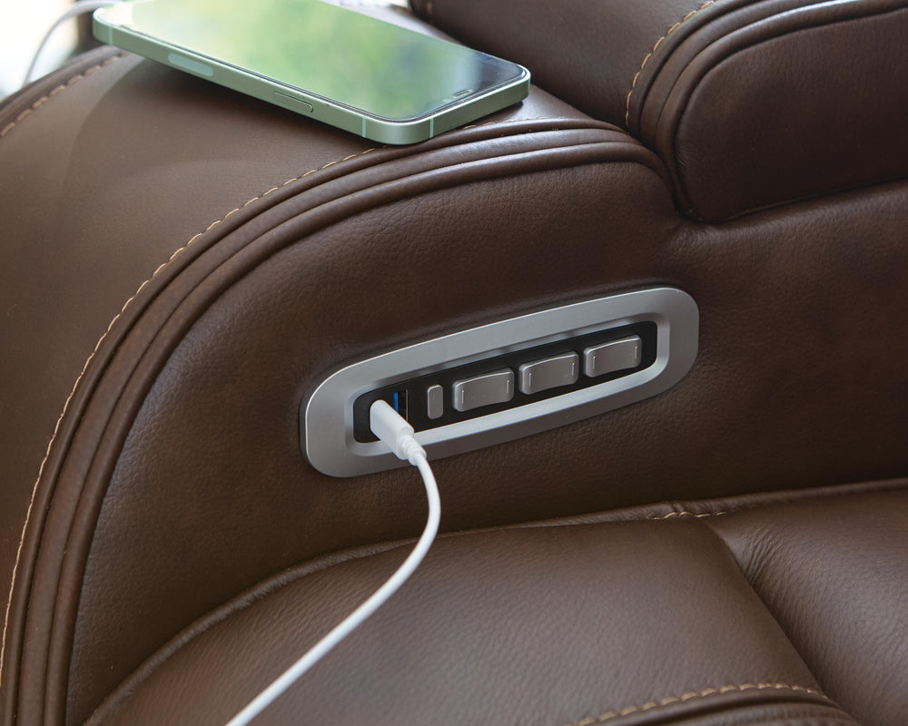 Knightington Power Recliner with Audio Seating - Dark Brown (10)