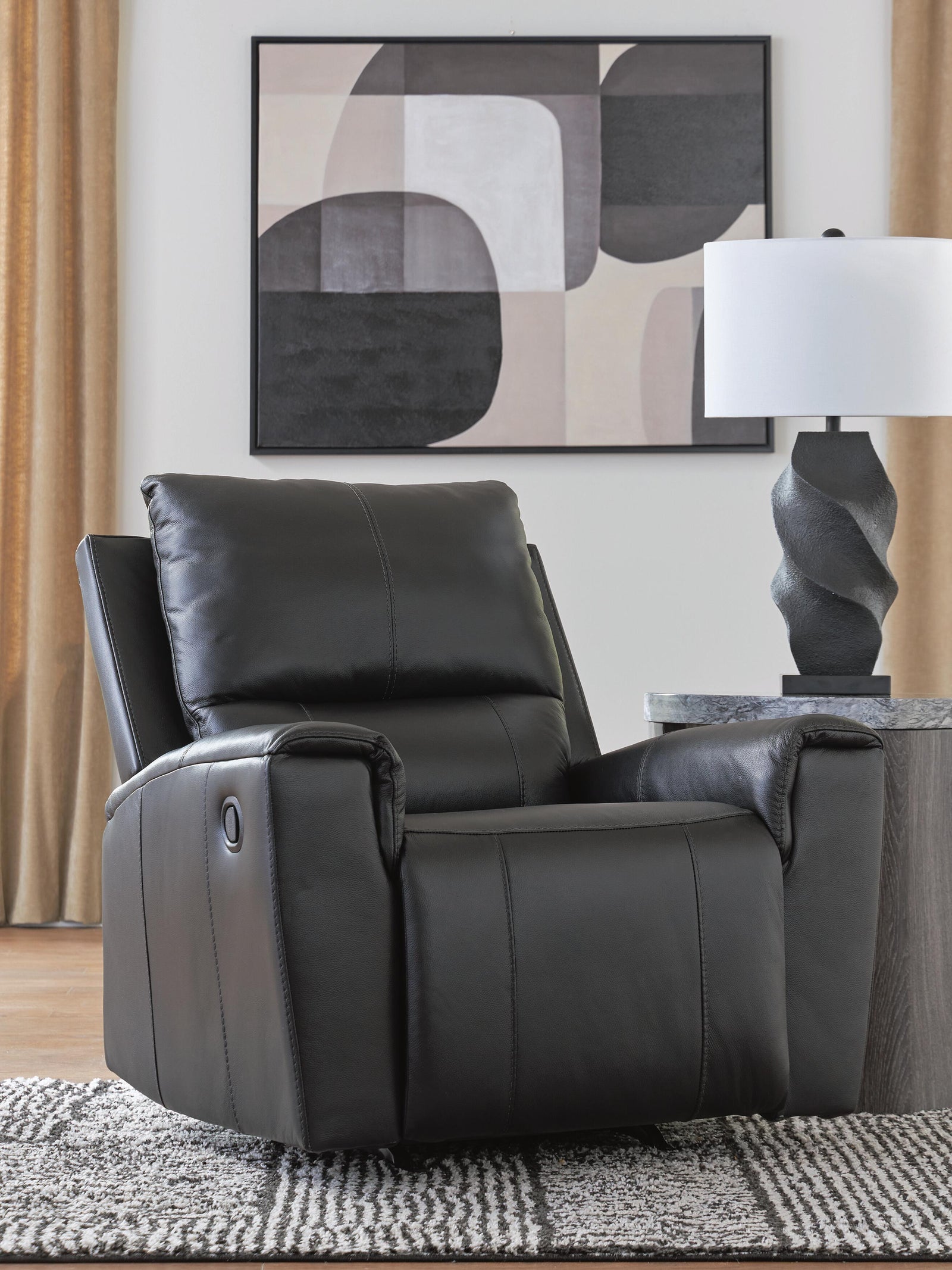 Glossmore Recliner - Black (2)