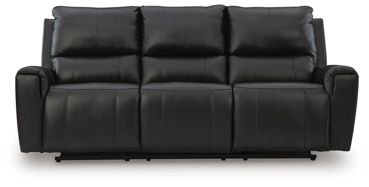 Glossmore Reclining Sofa - Black (4)