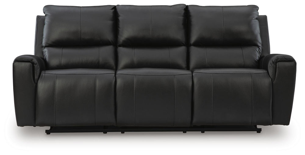 Glossmore Reclining Sofa - Black (4)