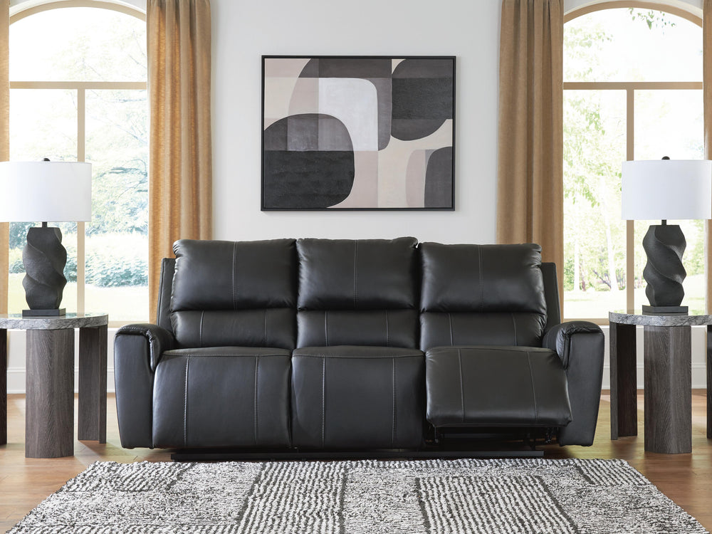 Glossmore Reclining Sofa - Black (6)