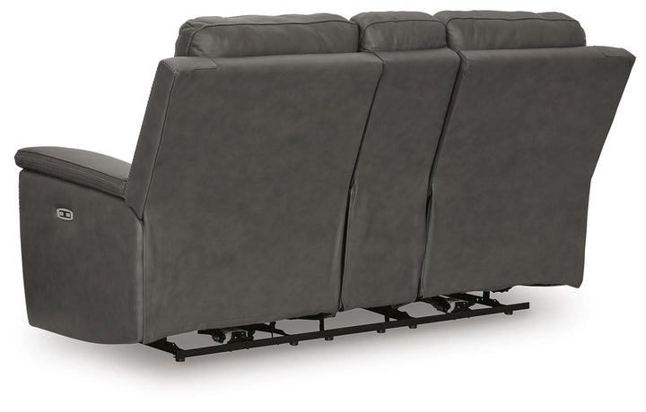 Bleckley Power Reclining Loveseat with Console - Dark Gray (6)