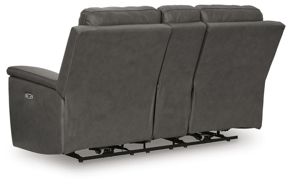 Bleckley Power Reclining Loveseat with Console - Dark Gray (6)