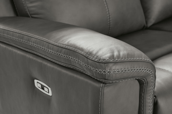 Bleckley Power Reclining Loveseat with Console - Dark Gray (10)