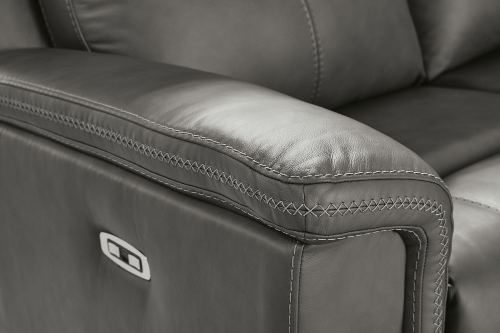 Bleckley Power Reclining Loveseat with Console - Dark Gray (10)