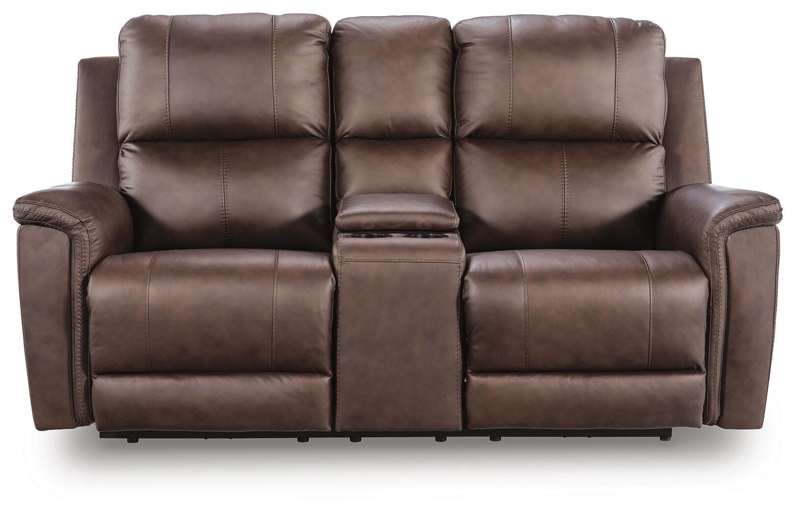 Bleckley Power Reclining Loveseat with Console - Dark Brown (1)