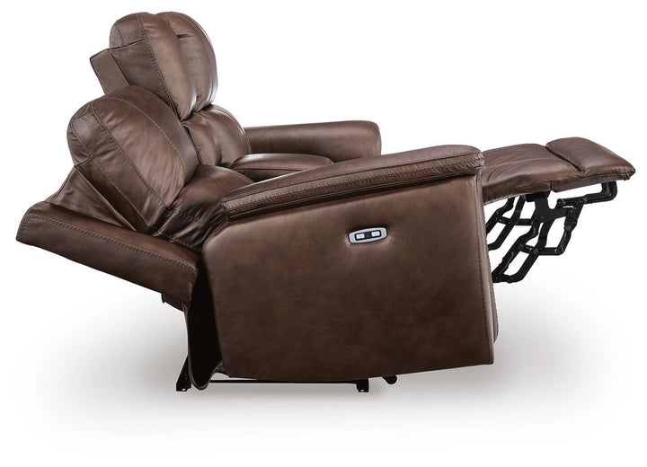 Bleckley Power Reclining Loveseat with Console - Dark Brown (4)