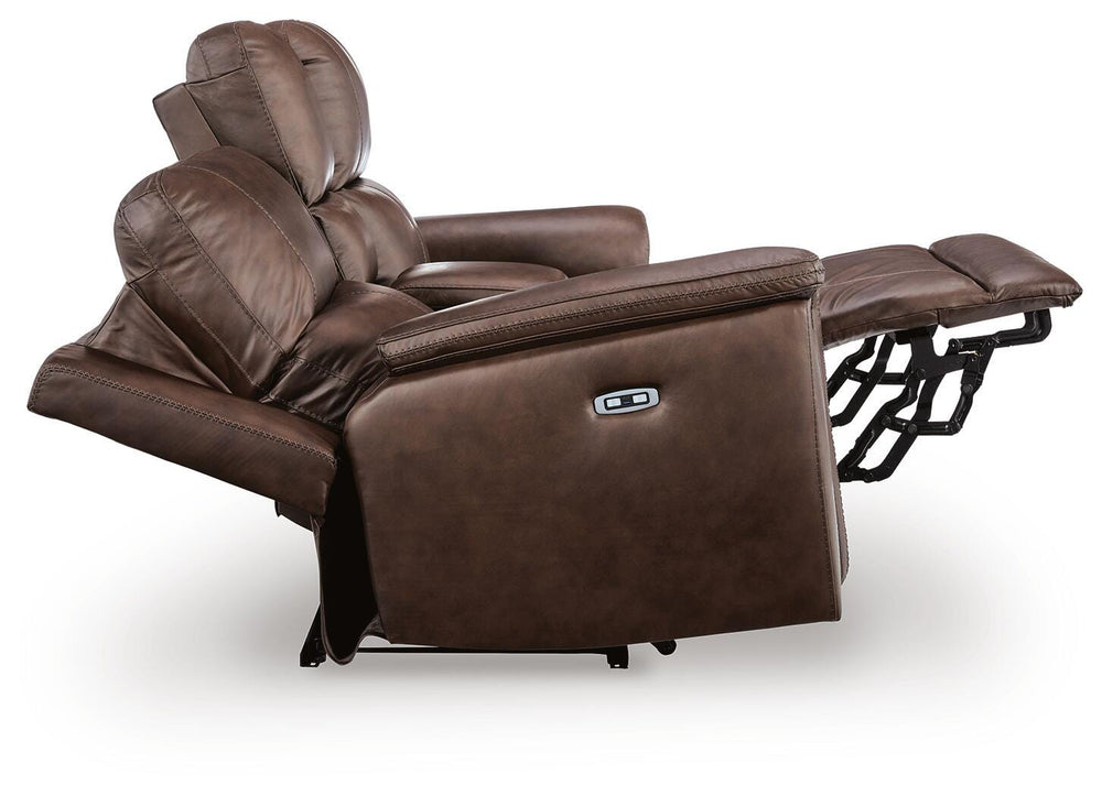 Bleckley Power Reclining Loveseat with Console - Dark Brown (4)
