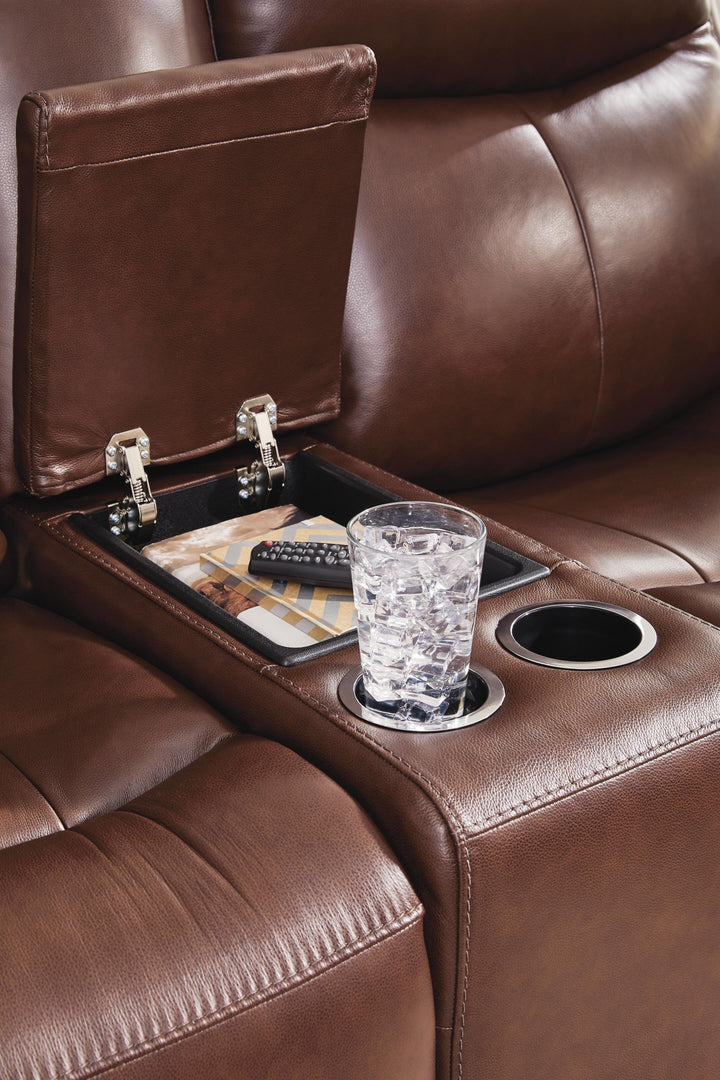 Next Move Power Reclining Loveseat with Console - Dark Brown (6)