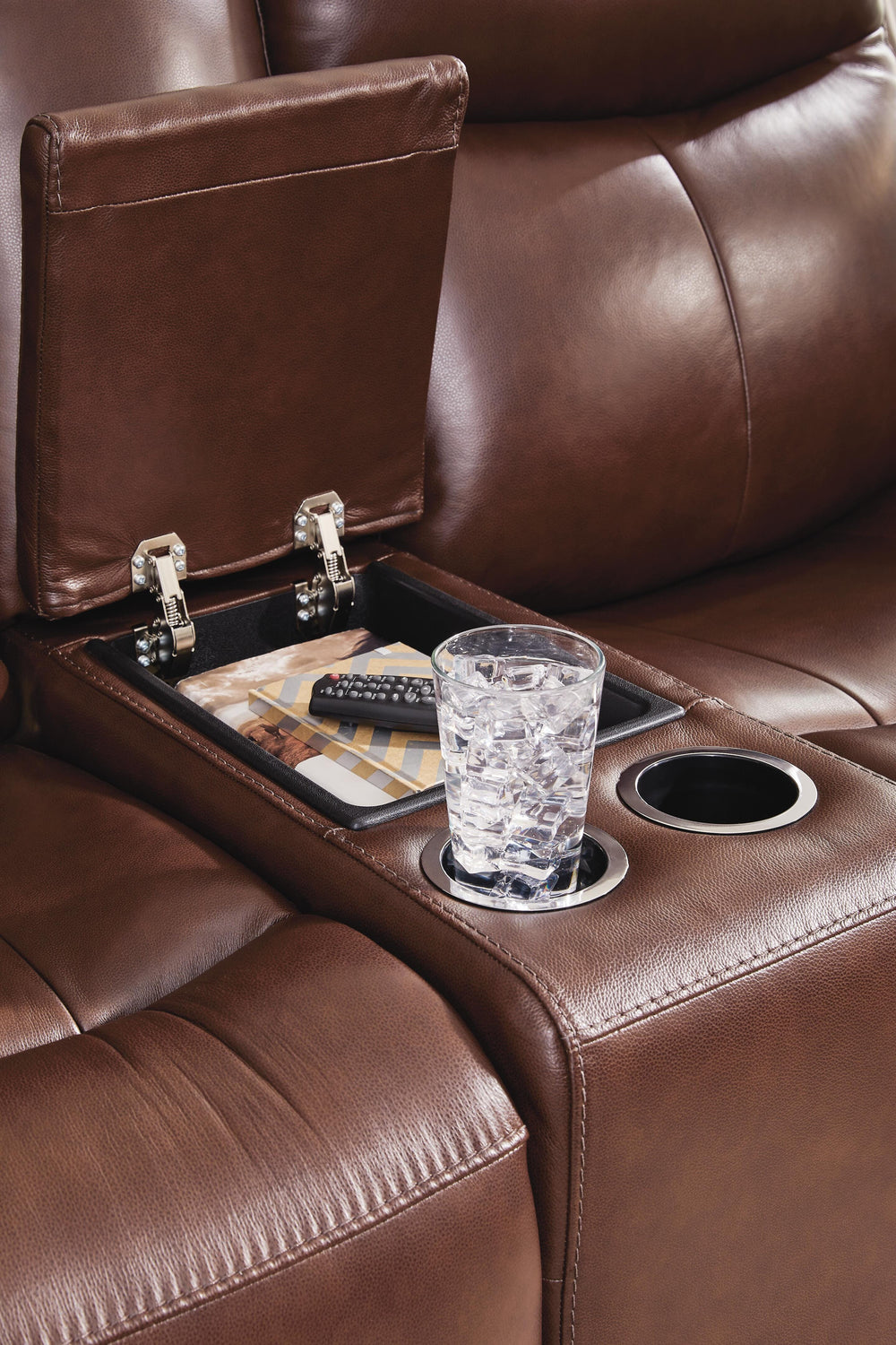 Next Move Power Reclining Loveseat with Console - Dark Brown (6)