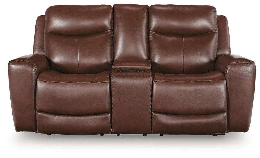 Next Move Power Reclining Loveseat with Console - Dark Brown (4)