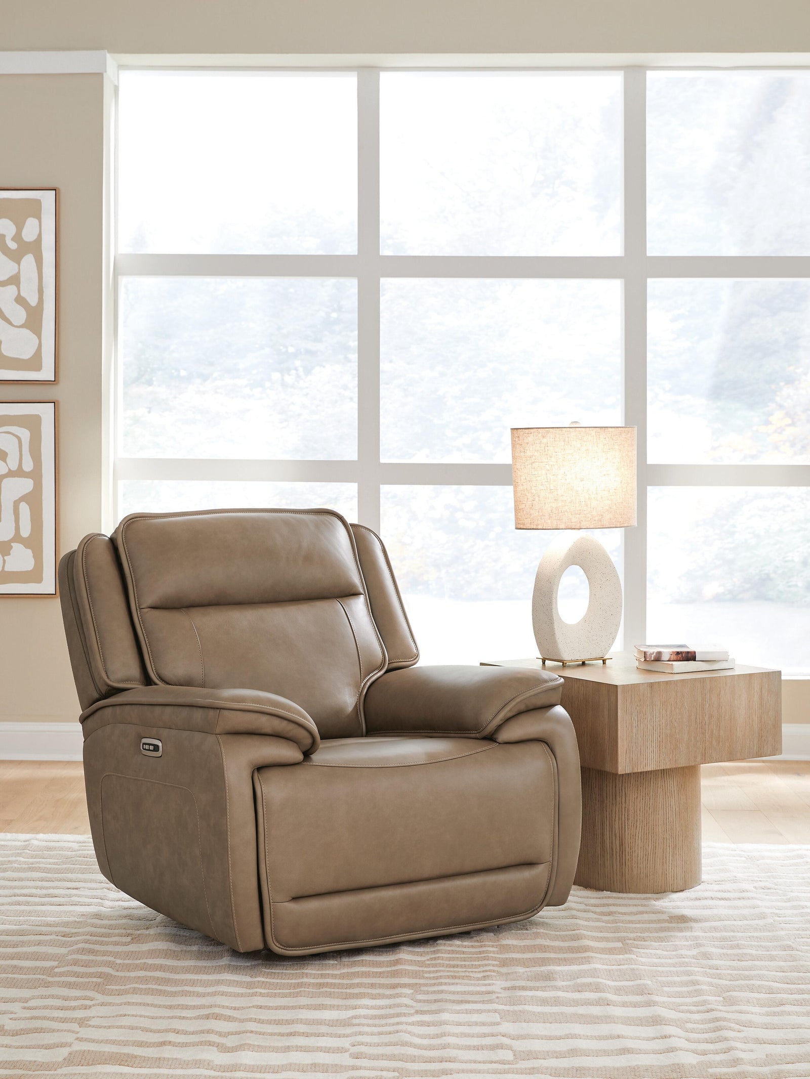 Glencroft Power Recliner - Light Brown (2)