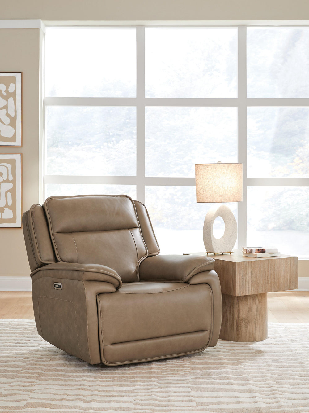 Glencroft Power Recliner - Light Brown (2)