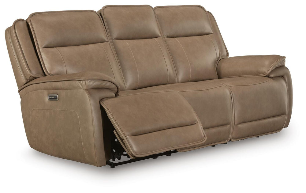 Glencroft Power Reclining Sofa - Light Brown (1)