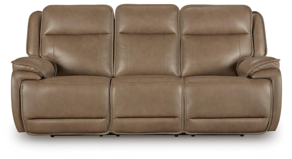 Glencroft Power Reclining Sofa - Light Brown (3)