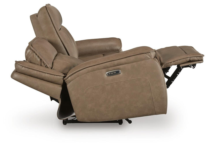 Glencroft Power Reclining Sofa - Light Brown (4)