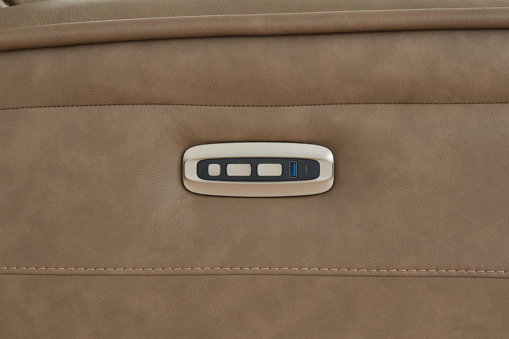 Glencroft Power Reclining Sofa - Light Brown (9)