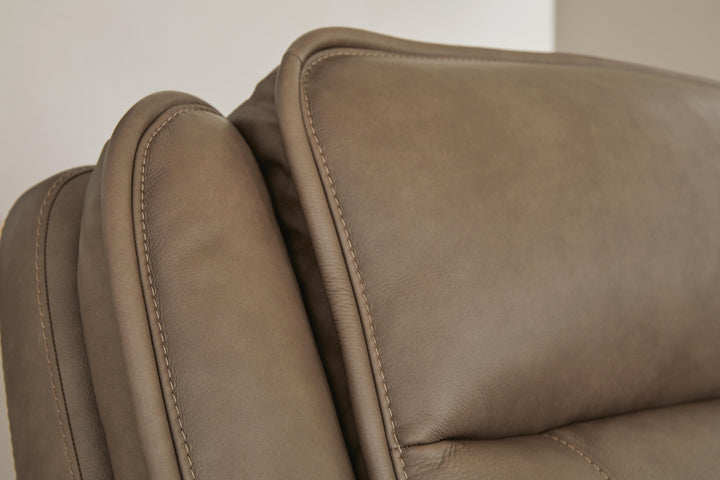 Glencroft Power Reclining Loveseat with Console - Light Brown (7)