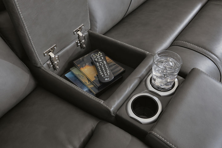 5Z - Pittson 3-Piece Power Reclining Sectional Loveseat with Console - Anchor (4)