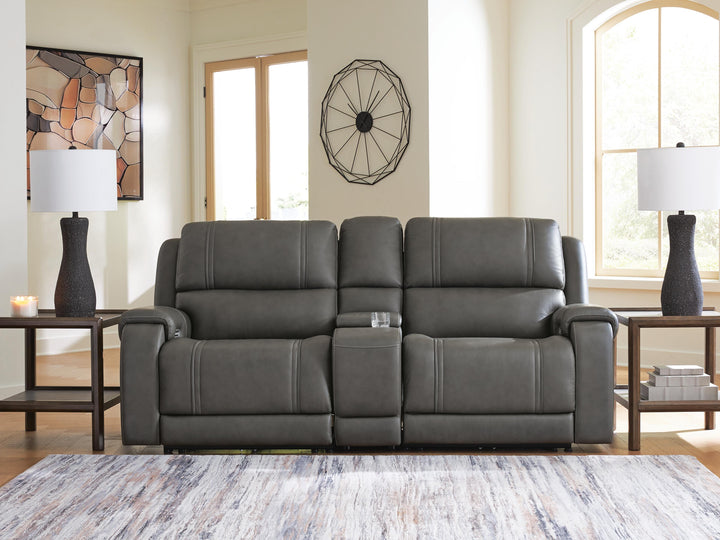 5Z - Pittson 3-Piece Power Reclining Sectional Loveseat with Console - Anchor (2)