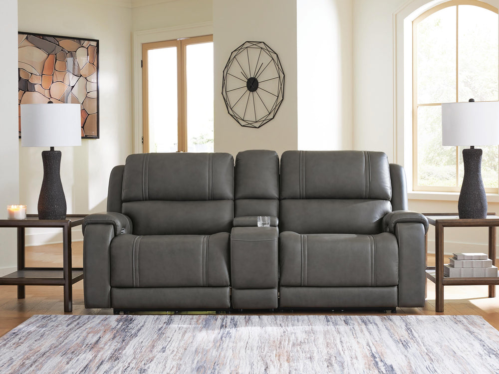 5Z - Pittson 3-Piece Power Reclining Sectional Loveseat with Console - Anchor (2)