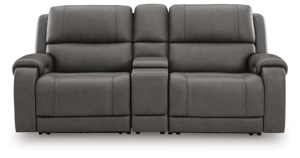 5Z - Pittson 3-Piece Power Reclining Sectional Loveseat with Console - Anchor (1)