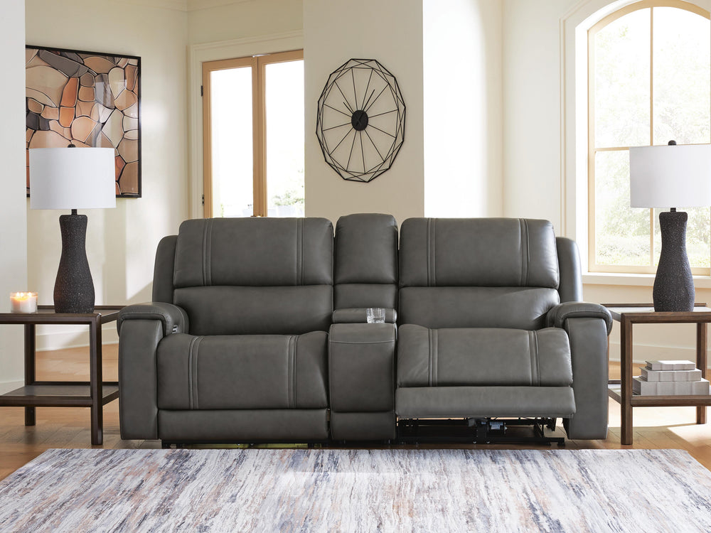 5Z - Pittson 3-Piece Power Reclining Sectional Loveseat with Console - Anchor (3)
