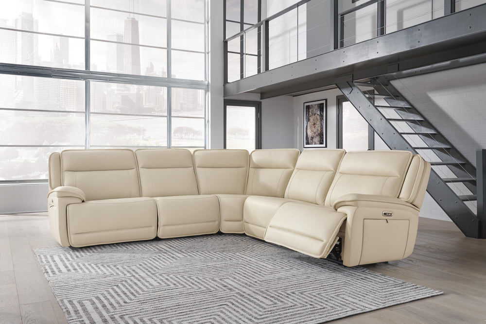 Double Deal 5-Piece Power Reclining Sectional - Almond (2)