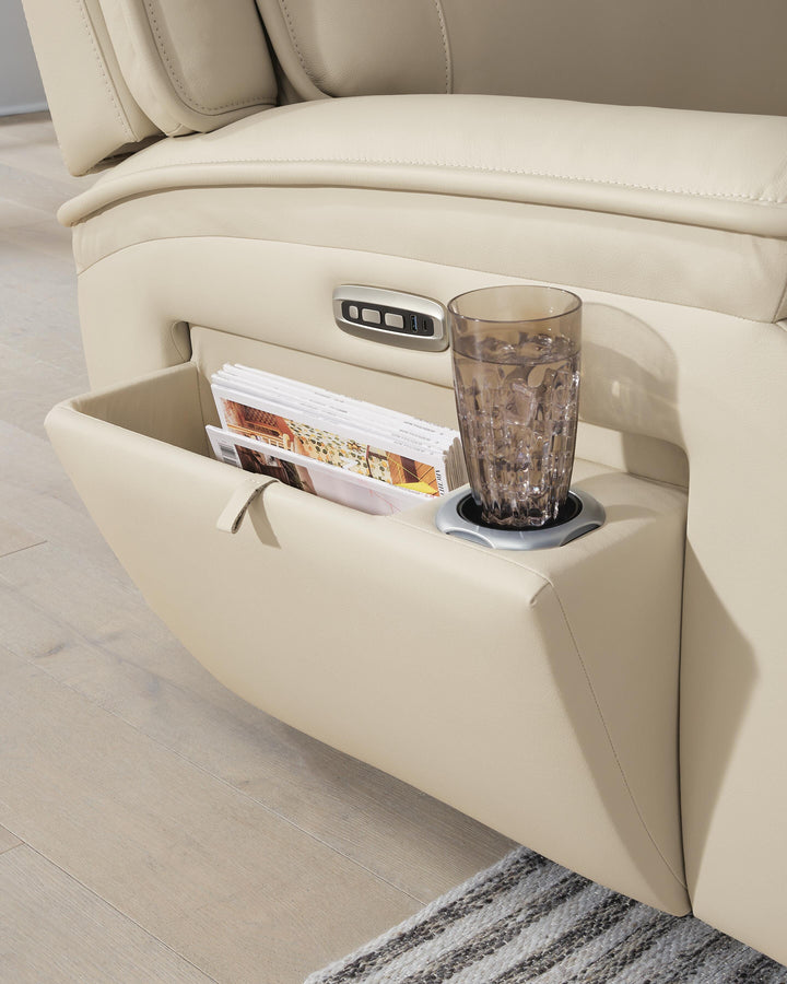 Double Deal 5-Piece Power Reclining Sectional - Almond (4)