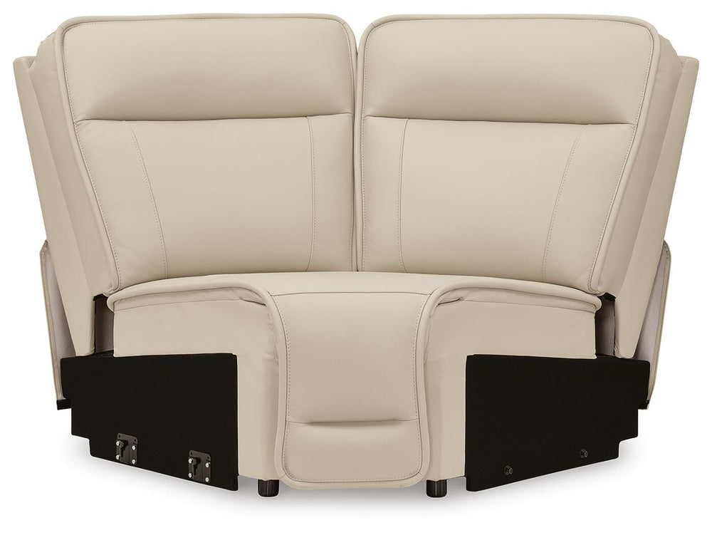 Double Deal 5-Piece Reclining Sectional with Console - Almond (16)