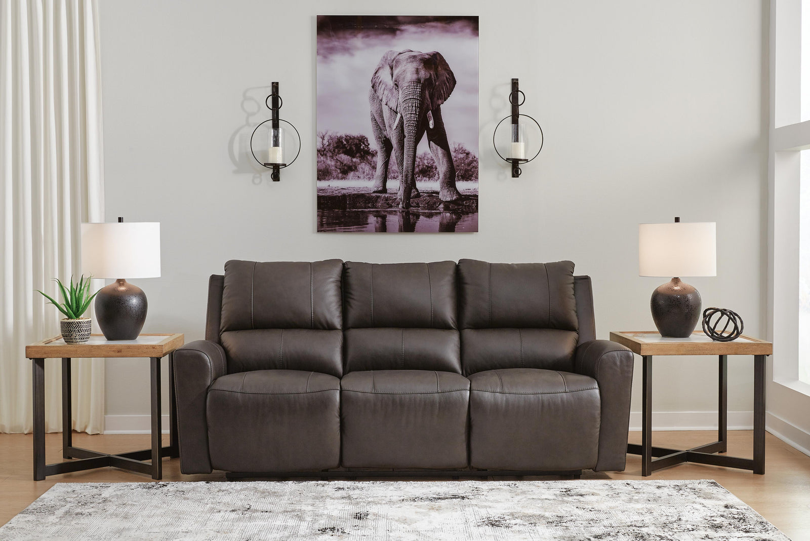 Boxmere Power Reclining Sofa - Dark Brown (2)