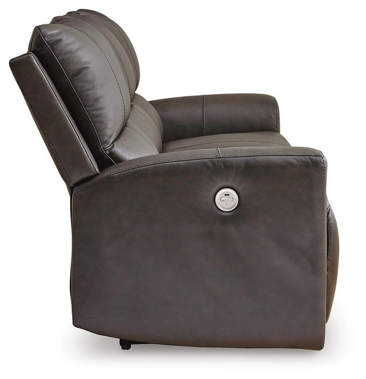 Boxmere Power Reclining Sofa - Dark Brown (5)