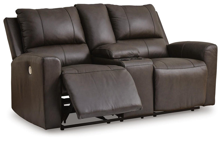 Boxmere Power Reclining Loveseat with Console - Dark Brown (3)
