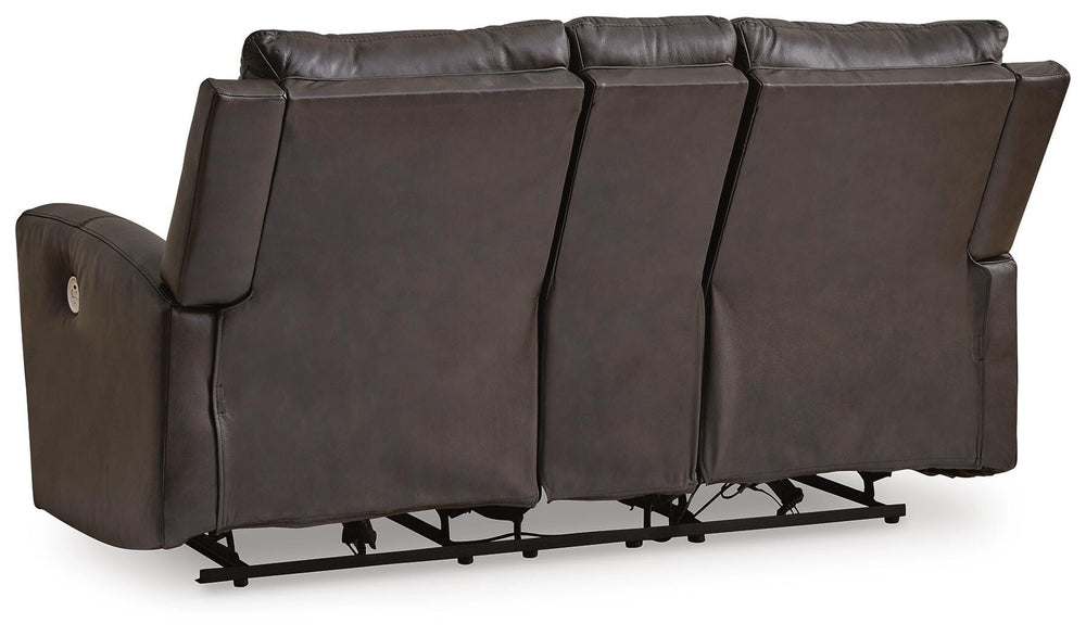 Boxmere Power Reclining Loveseat with Console - Dark Brown (6)