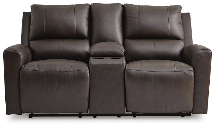 Boxmere Power Reclining Loveseat with Console - Dark Brown (4)