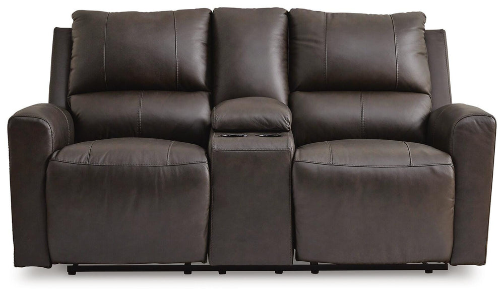 Boxmere Power Reclining Loveseat with Console - Dark Brown (4)