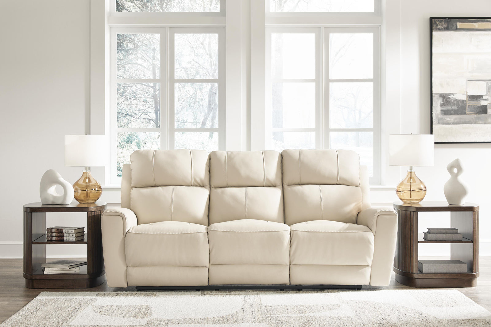 Dahlmoore Power Reclining Sofa - White (2)