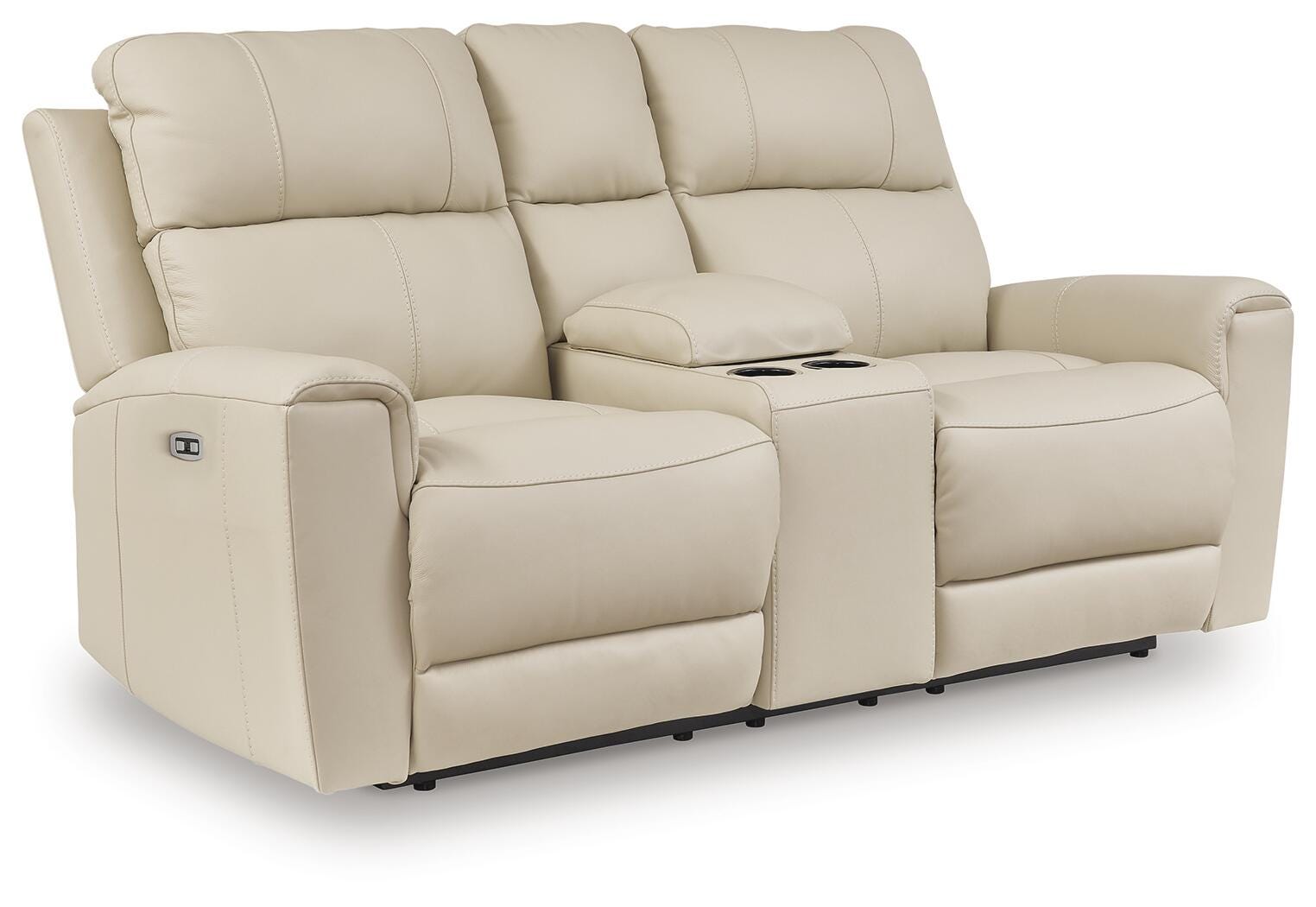 Dahlmoore Power Reclining Loveseat with Console - White (1)