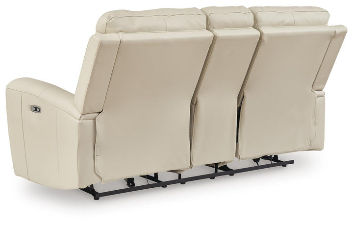 Dahlmoore Power Reclining Loveseat with Console - White (6)