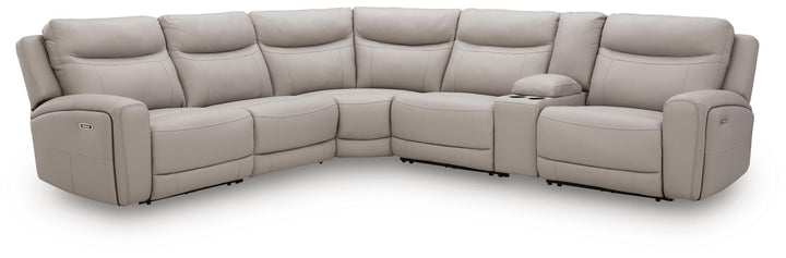 Gravier 6-Piece Power Reclining Sectional with Storage Console - Gray (3)